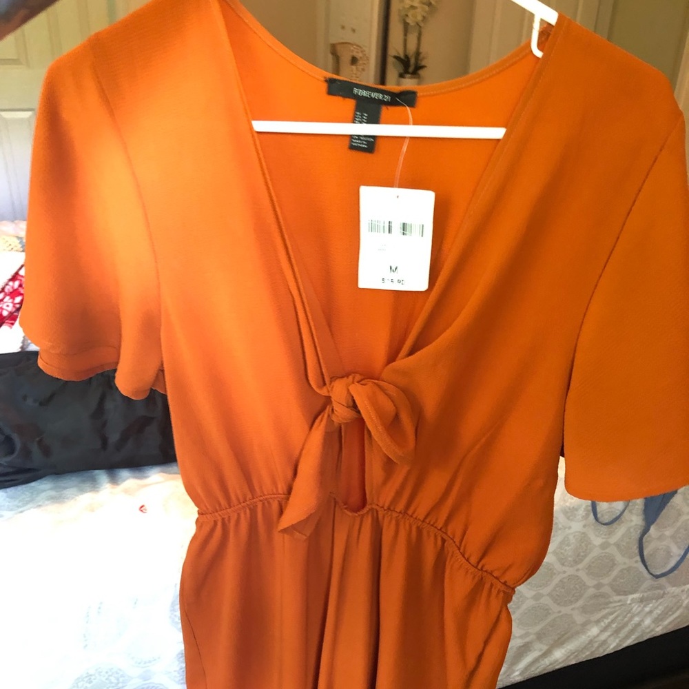 Long orange jumpsuit